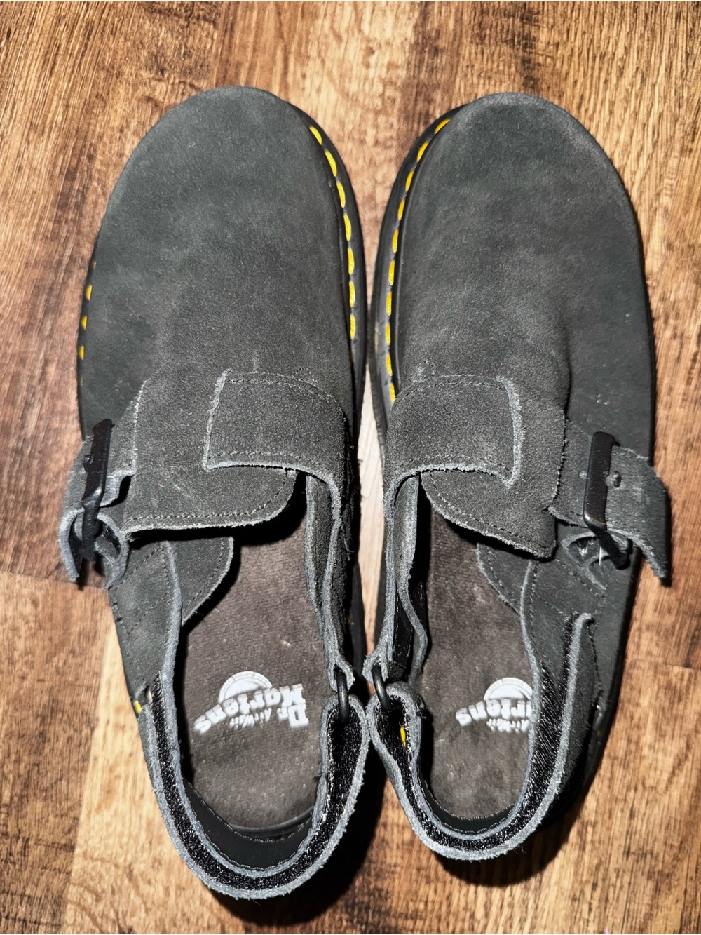 Dr. Martens Jorge II Black Suede Slingback Mules EUC
